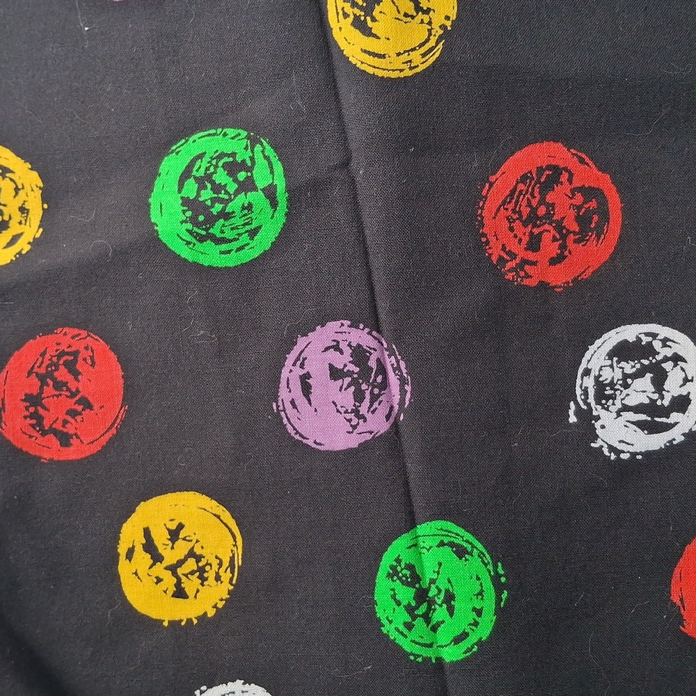 FABRIC - #1293 - Cotton - Remnant Abstract Black Floral  - 12" x 44"